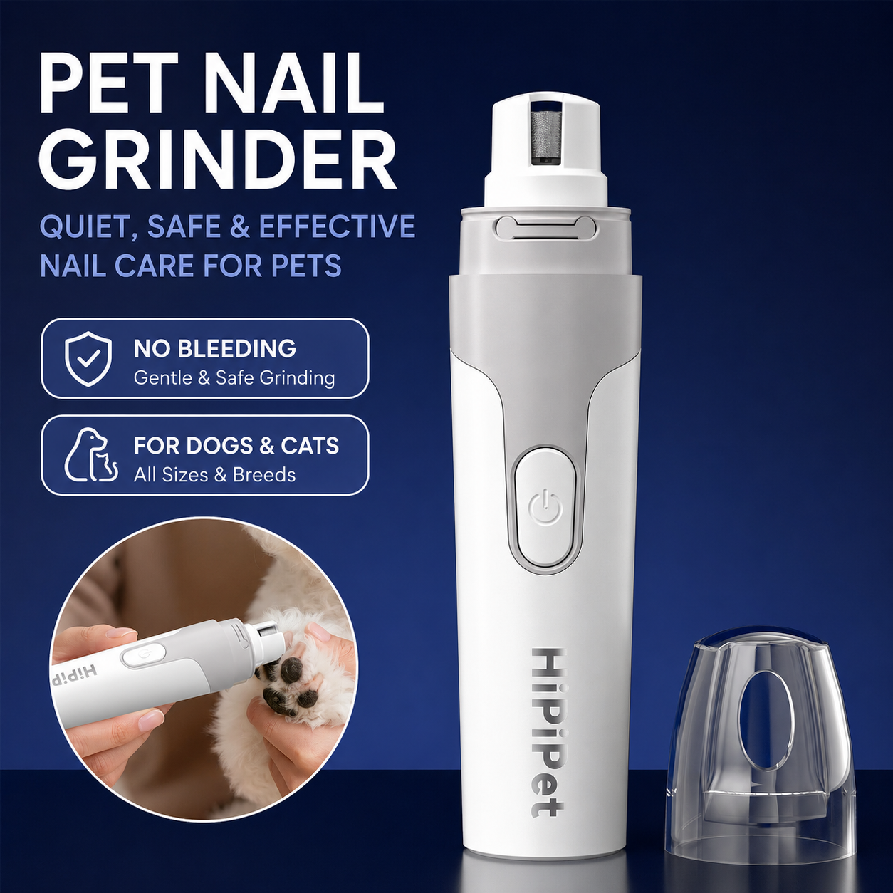 Professional LED Pet Nail Grinder Rechargeable Electric for Dogs & Cats