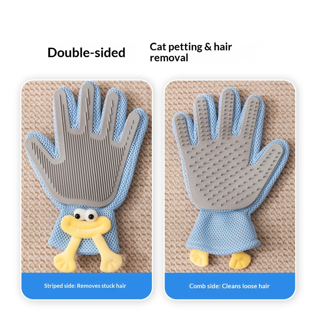 Pet Grooming Glove Removes Loose Fur Massages Petting