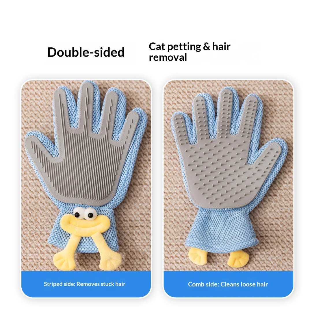 Pet Grooming Glove Removes Loose Fur Massages Petting