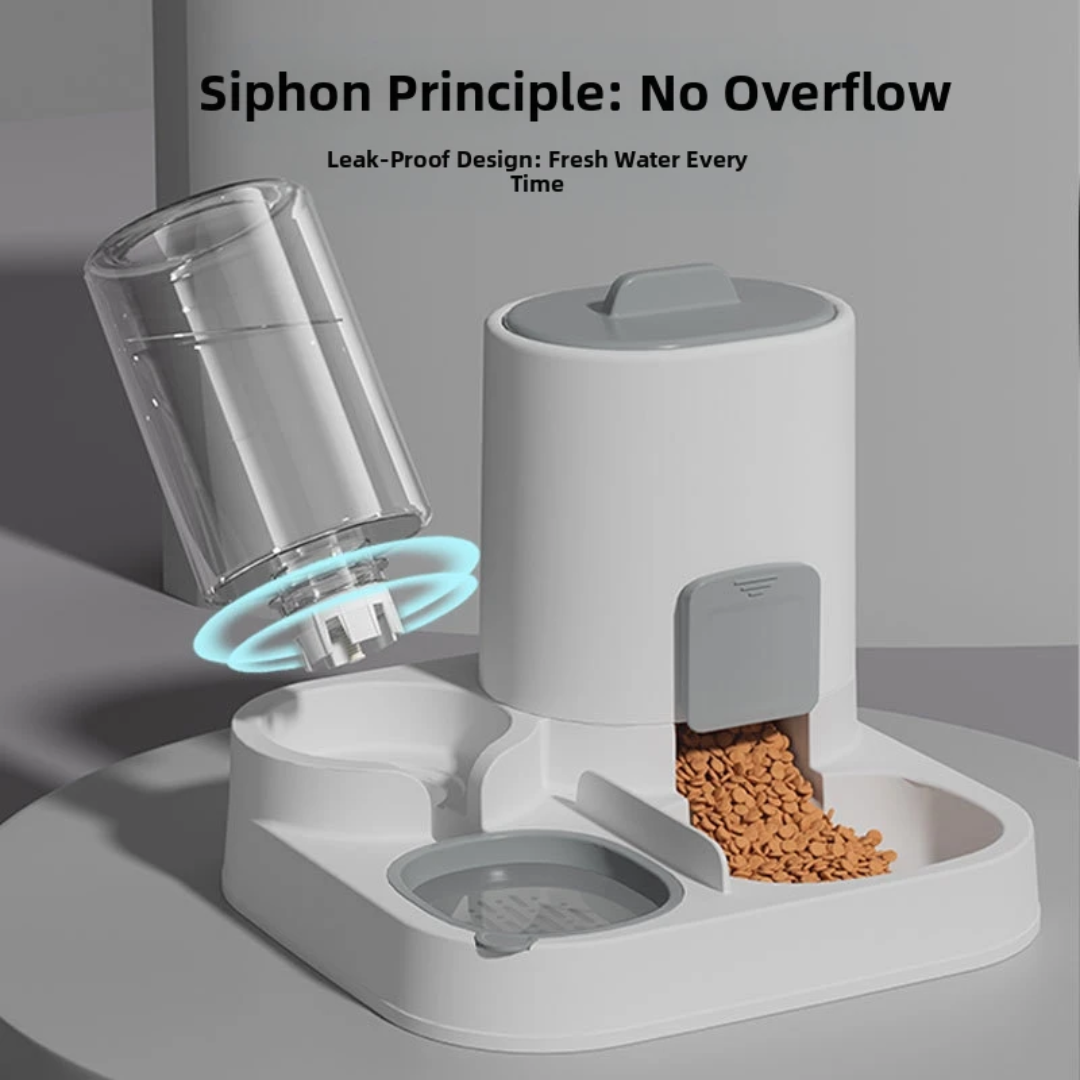 Automatic Pet Feeder & Water Bottle 2-in-1 Large Capacity PP Material Dog Cat Small Pets