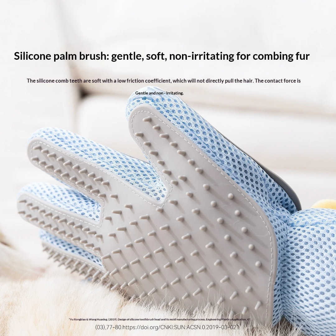 Pet Grooming Glove Removes Loose Fur Massages Petting