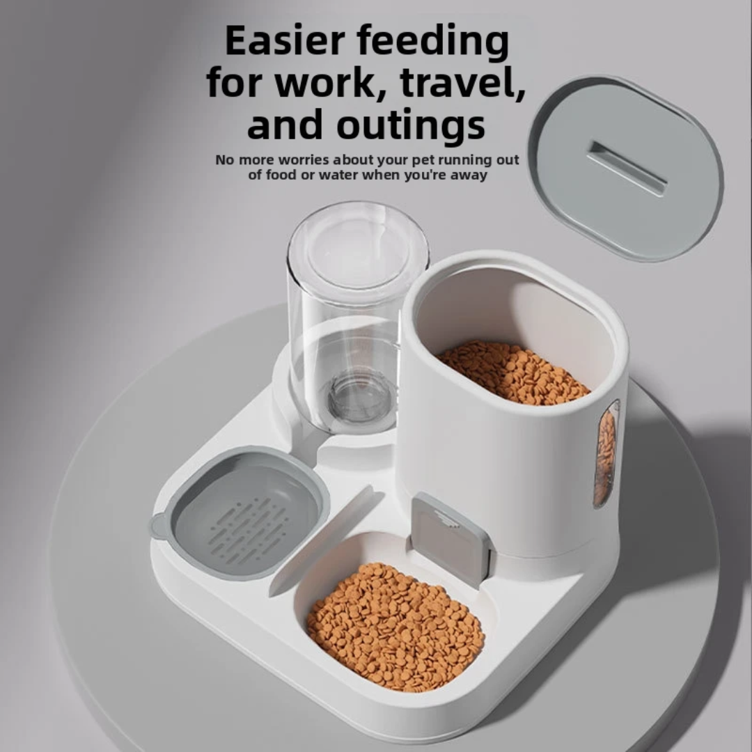 Automatic Pet Feeder & Water Bottle 2-in-1 Large Capacity PP Material Dog Cat Small Pets
