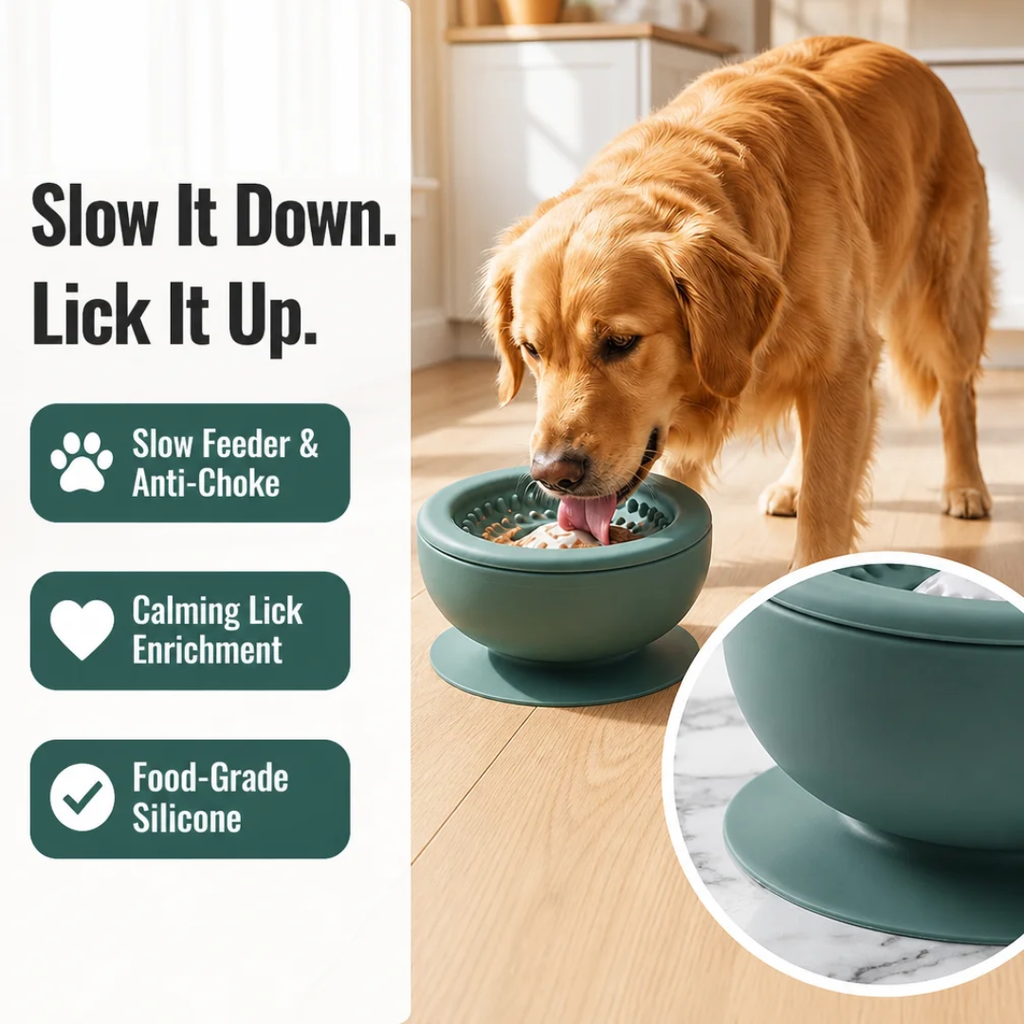 Rolling Ball Pet Lick Bowl Slow Feeder