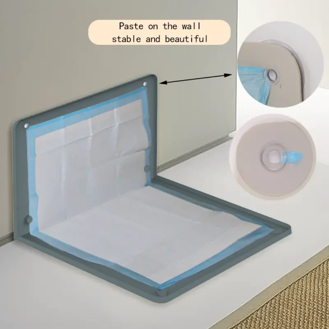 Silicone Wall-mounted Pee Pad Holder Indoor Potty Tray for Puppy Dogs Potty Training Non-Slip Dog Potty Tray with Pee Wall