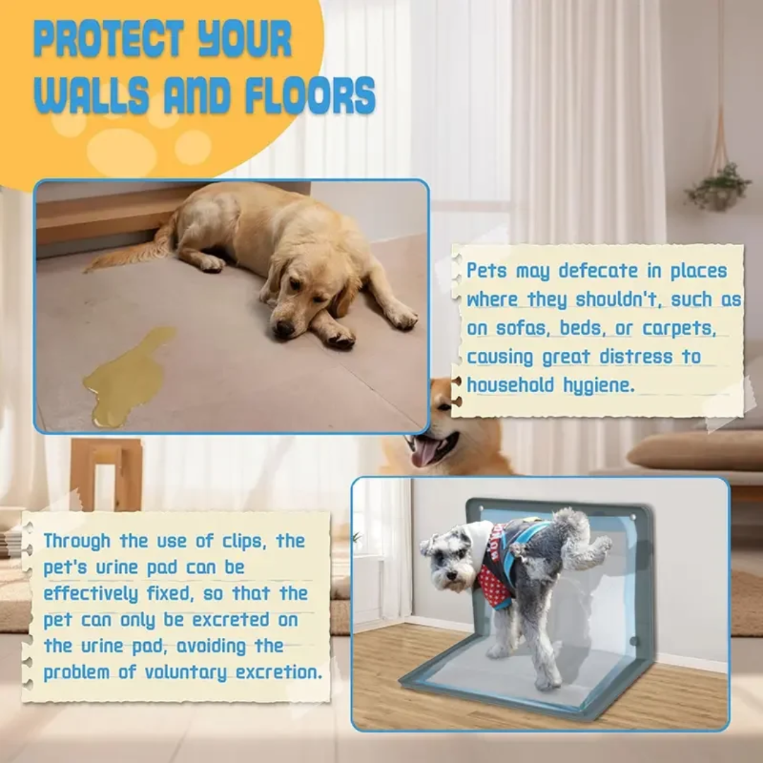 Silicone Wall-mounted Pee Pad Holder Indoor Potty Tray for Puppy Dogs Potty Training Non-Slip Dog Potty Tray with Pee Wall