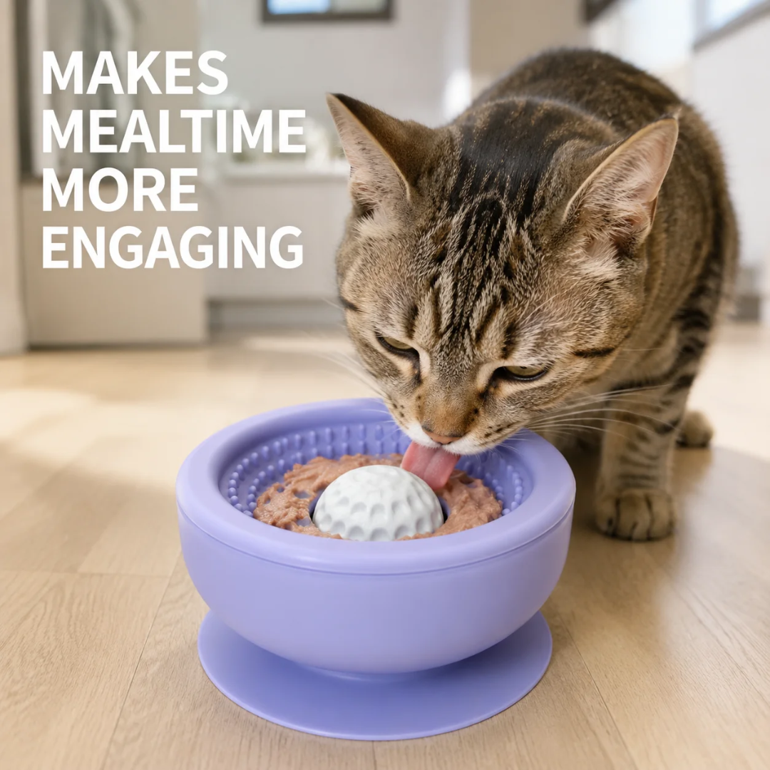 Rolling Ball Pet Lick Bowl Slow Feeder