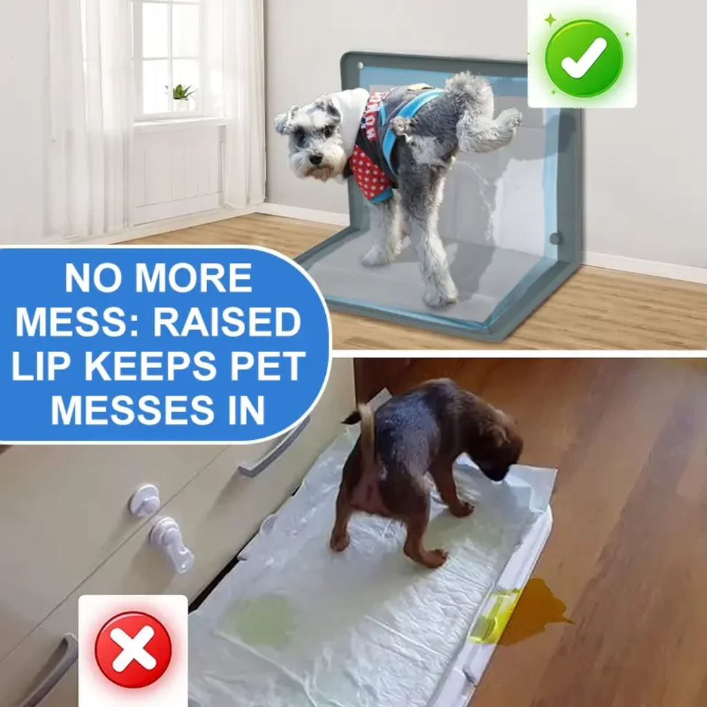 Silicone Wall-mounted Pee Pad Holder Indoor Potty Tray for Puppy Dogs Potty Training Non-Slip Dog Potty Tray with Pee Wall