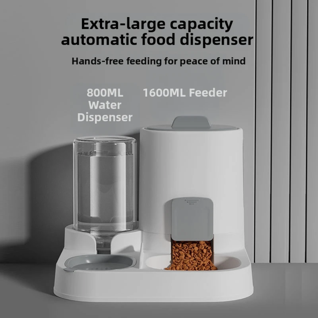 Automatic Pet Feeder & Water Bottle 2-in-1 Large Capacity PP Material Dog Cat Small Pets